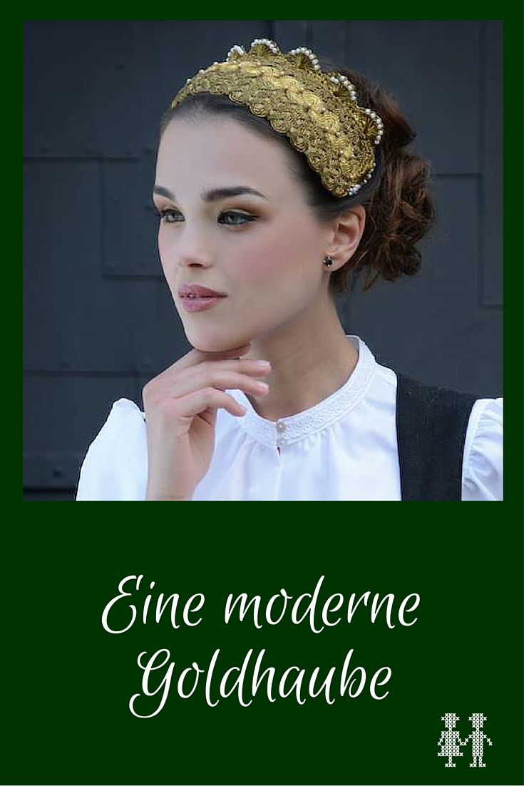 Eine moderne Version der traditionellen Goldhaube hat Niely Hoetsch entworfen.