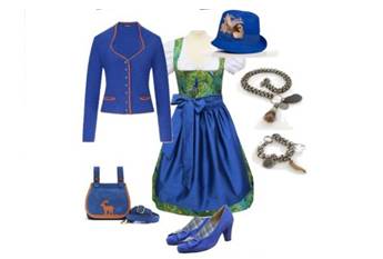 Blauer Pfau Dirndl-Style