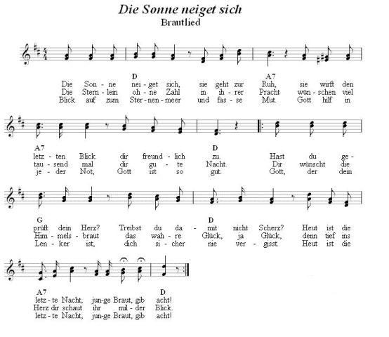Brautlied Text und Noten