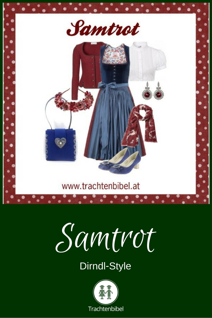 Dirndl-Style Samtrot zum Nachshoppen