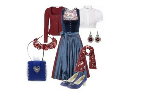 Dirndl-Outfit Samtrot zum Nachshoppen