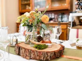 Centerpiece Holzscheibe Centerpiece Holzscheibe