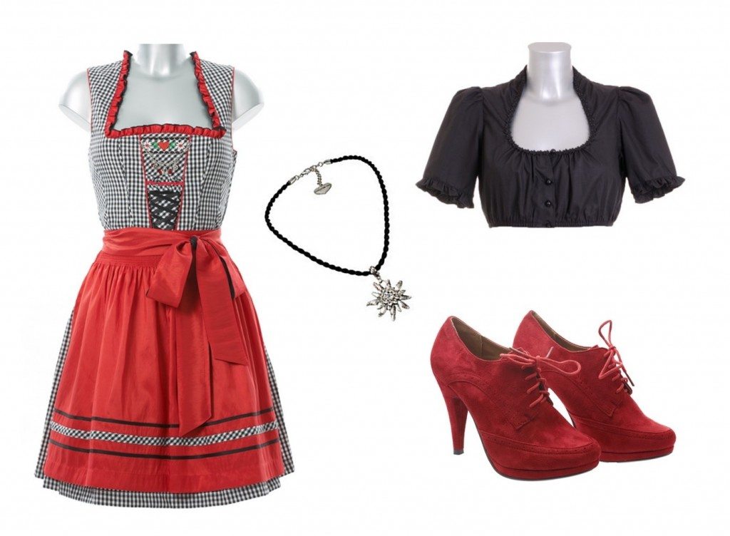 Trachtenstyling in Rot und Schwarz für die schmale Geldbörse