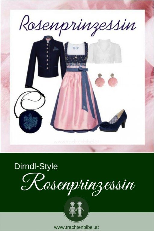 Dunkelblau und Rosa - eine schöne Kombi für einen eleganten Dirndl-Style.