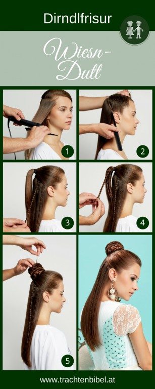 Der „Messy Bun“ ist eine Trendfrisur. Diese Variante - der Wiesn Dutt zum Dirndl - ist neu interpretiert. Finden Sie hier die Schritt für Schritt-Anleitung für diese trendige Dirndlfrisur zum Kirtag oder zum Oktoberfest.