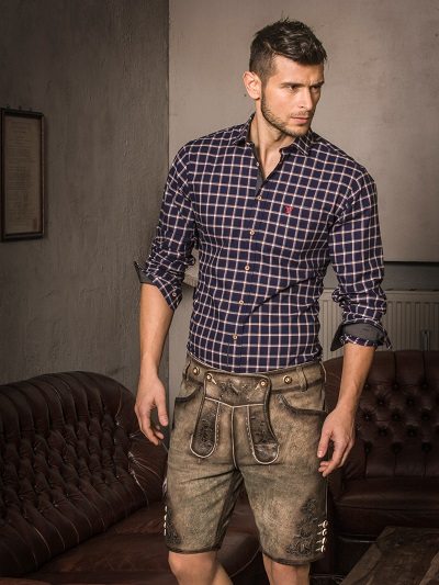 Gweih Und Silk Lederhose Herrenhemd Karo