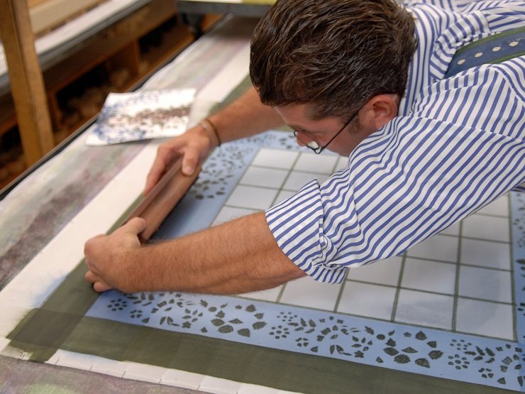 Textildruck Handdruck Sekyra