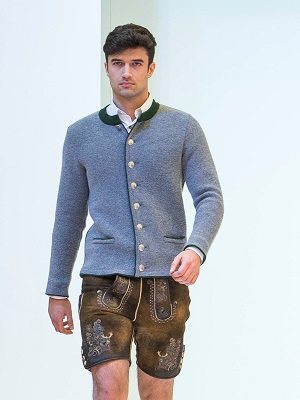 Blaue Strickweste Tracht