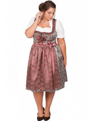 Plus Size Dirndl Braun Rosenholz