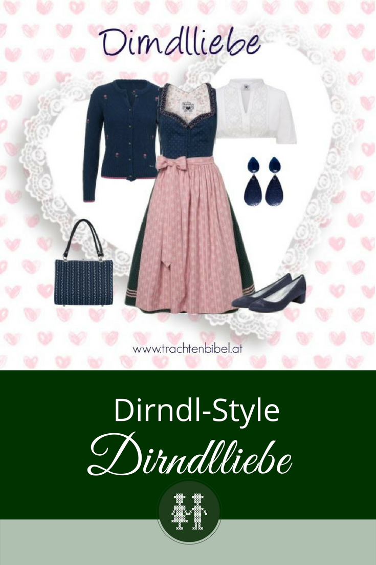 Dirndl Dunkelblau und Rosa von Julia Trentini mit passenden Accessoires