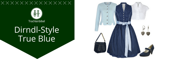 Dirndl Outfit Kombination dunkelblau
