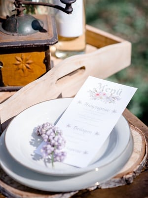 Menükarte Trachtenhochzeit