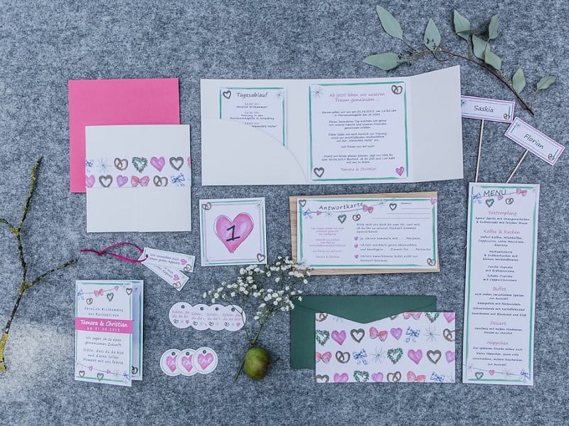 Papeterie mit Brezen & Herzen