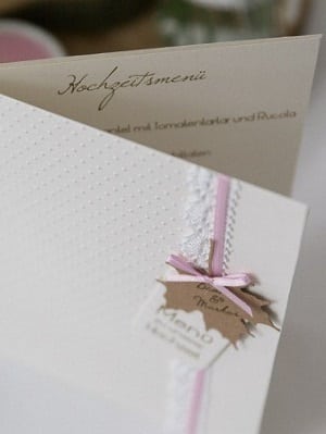 Menükarte Trachtenhochzeit