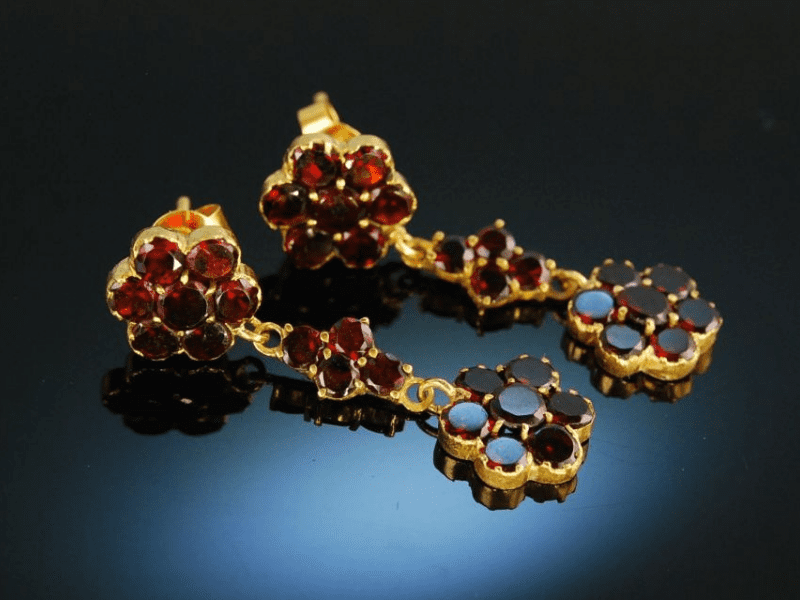 Trachtenohrringe Granat Die Halsbandaffaire