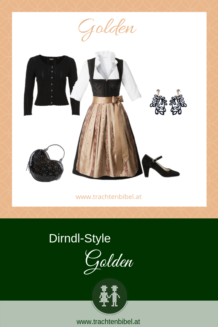 Dirndl Gold und Schwarz